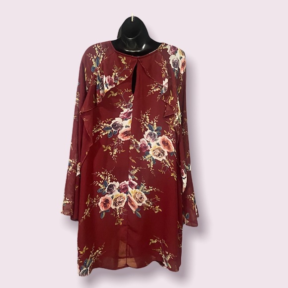 Dress boho floral chiffon dress bell sleeves fashion style - Picture 9 of 13